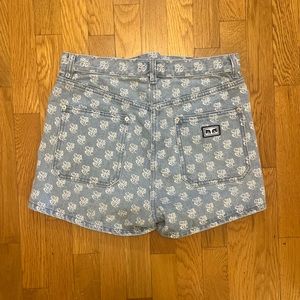 Obey light wash shorts in a size 27.